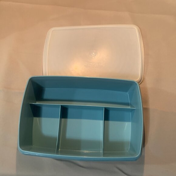 TUPPERWARE - vintage Store n Go Organizer 767-1 TUPPERCRAFT Country Blue, craft - Picture 2 of 7